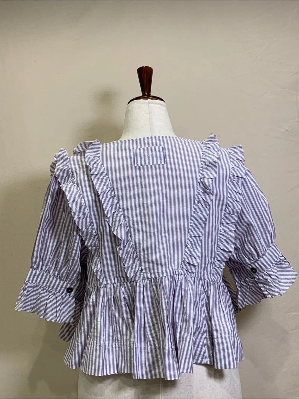 We The Free Striped Ruffle Top, Size M, NWT